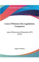 Cours D'Histoire Des Legislations Comparees