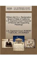William Ash Co V. Reclamation Board of State of California U.S. Supreme Court Transcript of Record with Supporting Pleadings