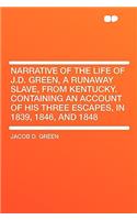 Narrative of the Life of J.D. Green, a Runaway Slave, from Kentucky. Containing an Account of His Three Escapes, in 1839, 1846, and 1848