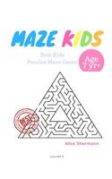 Kids Mazes Age 7+: 50 Best Kids Puzzles Maze Game, Maze For Kids, Children Maze Brain Training Game, Children Mazes Age 7+ Volume 4 Pyramid Maze