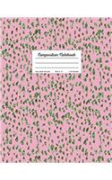 Composition Notebook - College Ruled, 8.5 x 11, 110 pages: Pink And Green