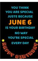 happy birthday June born: blank Lined Journal - diary record logbook- birthday gifts