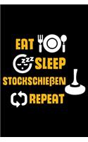 EAT SLEEP EISSTOCKEN REPEAT Notizbuch: Notizbuch A5 liniert 120 Seiten, Notizheft / Tagebuch / Reise Journal, perfektes Geschenk für E-Bike fahrer