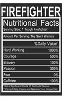 Firefighter nutritional facts: A beautiful firefighter logbook for a proud fireman and also Firefighting life notebook gift for proud fireman