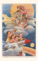 Vintage Journal Japanese Babies in Rocketship