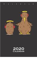 Kiwi bird and fruit listen to Music Calendar 2020