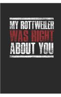 My Rottweiler Was Right About You: Rottweiler Dogs Notebook, Graph Paper (6" x 9" - 120 pages) Animal Themed Notebook for Daily Journal, Diary, and Gift
