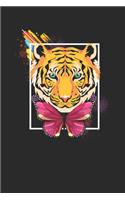 Tiger With Butterflies: Tigers Notebook, Graph Paper (6" x 9" - 120 pages) Animal Themed Notebook for Daily Journal, Diary, and Gift
