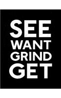 See want grind get: Priority planner with monthly / daily planning - hourly appointments - goal setting & weekly review - yearly overview & habit tracker (undated)
