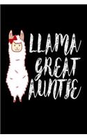 Llama Great Auntie: Best Great Aunt Ever Llama Gift Notebook