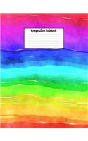 Composition Notebook: 7.44 X 9.69 Colorful Rainbow Unlined Journal Paper Notebook with Numbered Pages Unique Back to School, Appreciation, Sketchbook, Birthday, Christmas