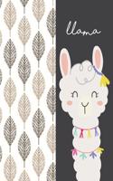 Llama: Cute llama cover and Lined pages, Extra large (8.5 x 11) inches, 110 pages, White paper(1 Cute Llama Notebook)