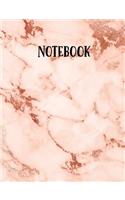Notebook: College Ruled Composition Notebook (Rose Pink Mabrle)