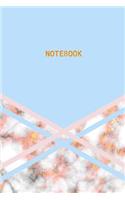 Notebook: Stylish Journal Rose Gold Marble with Blue and Pink Lines Perfect for Taking Notes