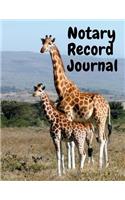 Notary Record Journal: Notary Public Logbook Journal Log Book Record Book, 8.5 by 11 Large, Giraffe Cover