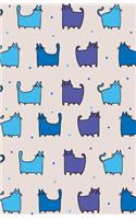 Journal Notebook For Cat Lovers - Funny Cat Pattern The Blues: 162 Lined and Numbered Pages With Index Blank Journal For Journaling, Writing, Planning and Doodling.(28 Lined Journal Notebook)