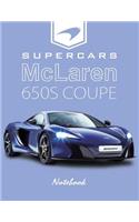 Supercars McLaren 650s Coupe Notebook: For Boys & Men, Dream Cars McLaren Journal / Diary / Notebook, Lined Composition Notebook, Ruled, (8.5 X 11 Inches) Large