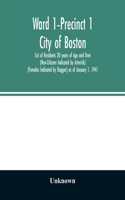 Ward 1-Precinct 1; City of Boston; List of Residents 20 years of Age and Over (Non-Citizens Indicated by Asterisk) (Females Indicated by Dagger) as of January 1, 1941