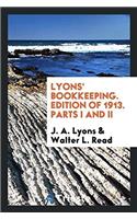 LYONS' BOOKKEEPING. EDITION OF 1913. PAR