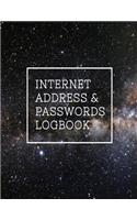 Internet Address & Passwords Log Book