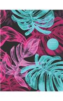 Notebook: Modern Leaves in Abstract Chalk - for School, College, Work, Business Notes, Personal Journaling, Planning, Hand Lettering... Perfect Gift / Present