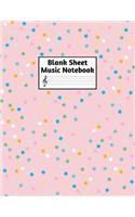 Blank Sheet Music Notebook: Easy Blank Staff Manuscript Book Large 8.5 X 11 Inches Musician Paper Wide 12 Staves Per Page for Piano, Flute, Violin, Guitar, Trumpet, Drums, Cell