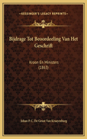 Bijdrage Tot Beoordeeling Van Het Geschrift