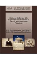 Collins V. McDonald U.S. Supreme Court Transcript of Record with Supporting Pleadings