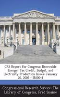 Crs Report for Congress: Renewable Energy: Tax Credit, Budget, and Electricity Production Issues: January 20, 2006 - Ib10041(English)