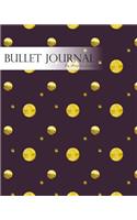 Bullet Journal Notebook Dotted Grid, Graph Grid-Lined Paper, Large, 8"x10,"150 Pages: Elegant Golden Dots Midnight Purple Covers: Master Journaling with Bullet Guide System Professional Journal