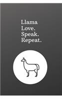 Llama Love Speak Repeat: llama gifts for women-Shopping List - Daily or Weekly for Work, School, and Personal Shopping Organization - 6x9 120 pages