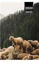 Sheep Lamm Shepherd Herder Farmer Week Planner Weekly Organizer Calendar 2020 / 2021 - High Mountains