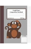 Graph Composition Notebook 5 Squares per inch 5x5 Quad Ruled 5 to 1 100 Sheets: Cute Funny Monkey Sitting Gift Notepad / Grid Squared Paper Back To School Gift Notebook For Math Teens Science Adults Students Programmers note tak