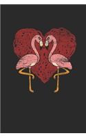 Flamingo Heart: Flamingos Notebook, Graph Paper (6" x 9" - 120 pages) Animal Themed Notebook for Daily Journal, Diary, and Gift