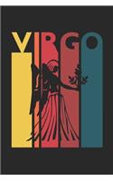 Retro Virgo Notebook - Horoscope Journal - Zodiac Signs Diary - August September Birthday Virgo Gift: Medium College-Ruled Journey Diary, 110 page, Lined, 6x9 (15.2 x 22.9 cm)