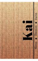 Manly Masculine Notebook with Personalized Monogram Kai: A personalized monogram notebook just for you!
