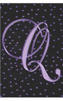 Q Journal: A Monogram Q Initial Capital Letter Notebook For Writing And Notes: Great Personalized Gift For All First, Middle, Or Last Names (Purple Gold Geomet
