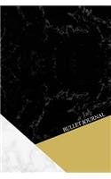 Bullet Journal: Marble + Gold Bullet Journal - 120-Page 1/4 Inch Dot Grid Notebook - 6 X 9 Marble & Gold Perfect Bound Softcover