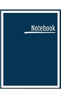 Notebook: College Ruled, Lined, Notebook for School, Work, 1 Subject, Dark Blue, Soft Cover