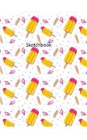 Sketchbook: Sketchbook ice cream colorful 8.5" X 11", Personalized Artist Sketchbook: 110 pages, Sketching, Drawing and Creative Doodling. White paper.(20 Sketchbook Ice Cream Colorful)