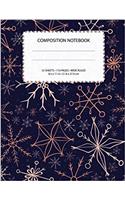 110 Pages Snowflakes Composition Book: Christmas Themed Wide Ruled, 55 Sheets / 110 Pages, 8.5 X 11 for School,personal or Office Use