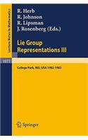 Lie Group Representations III