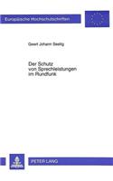 Der Schutz Von Sprechleistungen Im Rundfunk