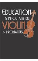 Notebook: Vintage Violin Education Is Important But Is Importanter Dot Grid Dotted 6x9 120 Pages