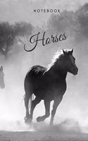 Horses notebook: (6x9) lines 108 pages black and white journal notes diary
