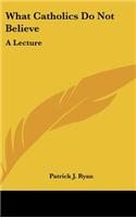 What Catholics Do Not Believe: A Lecture