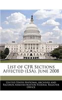 List of Cfr Sections Affected (Lsa), June 2008