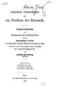 Analytische Untersuchungen Über Ein Problem Der Dynamik