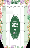 Succulents 2025 17 X 12 Small Monthly Deskpad