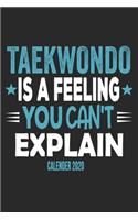 Taekwondo Is A Feeling You Can't Explain Calender 2020